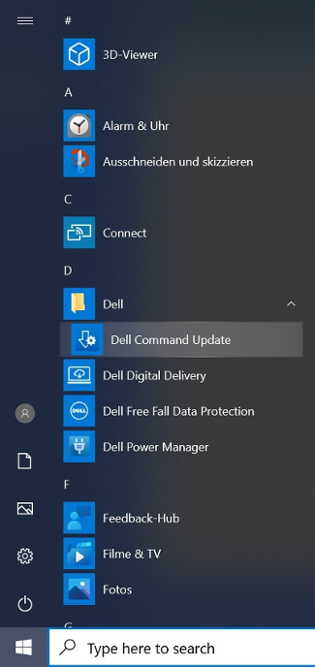 Dell Command Update starten