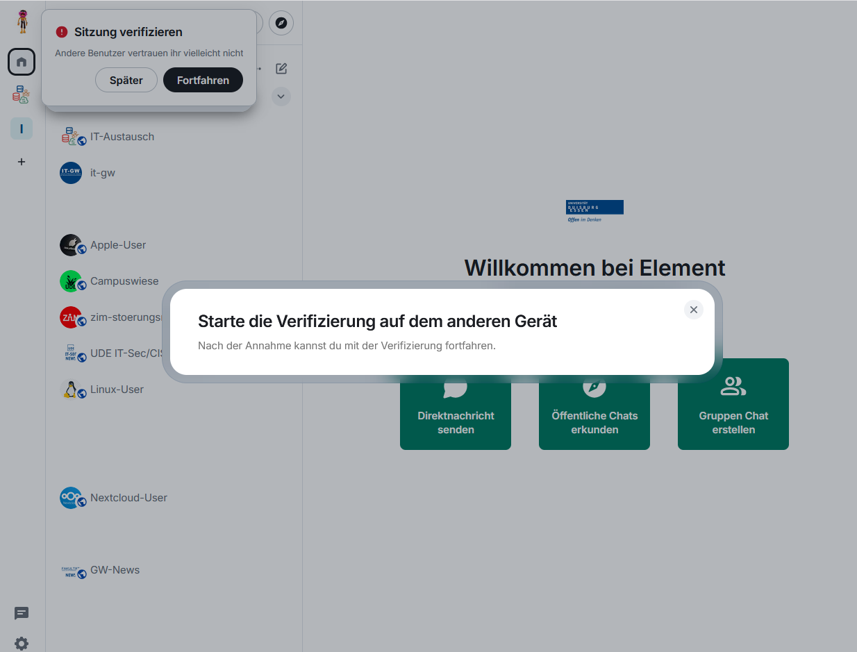 Screenshot: Identität bestätigen 1
