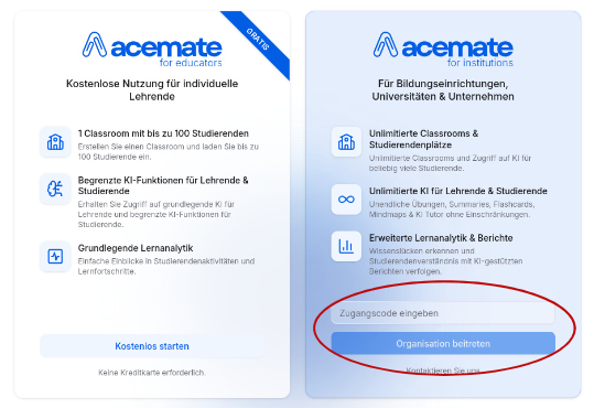 Plan auswaehlen, UDE-Zugangscode eingeben