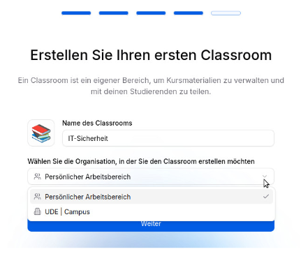 Ersten Classroom anlegen